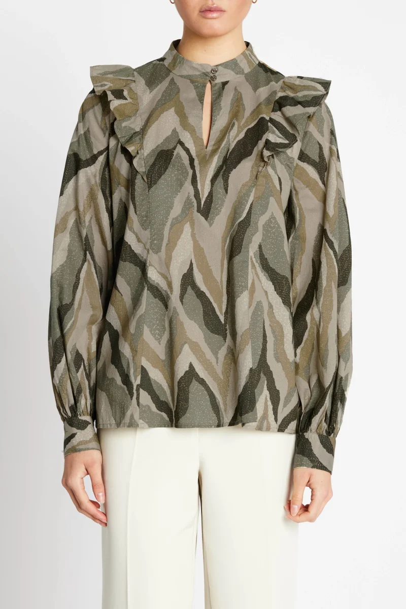 AsterBBZiska blouse - Green print