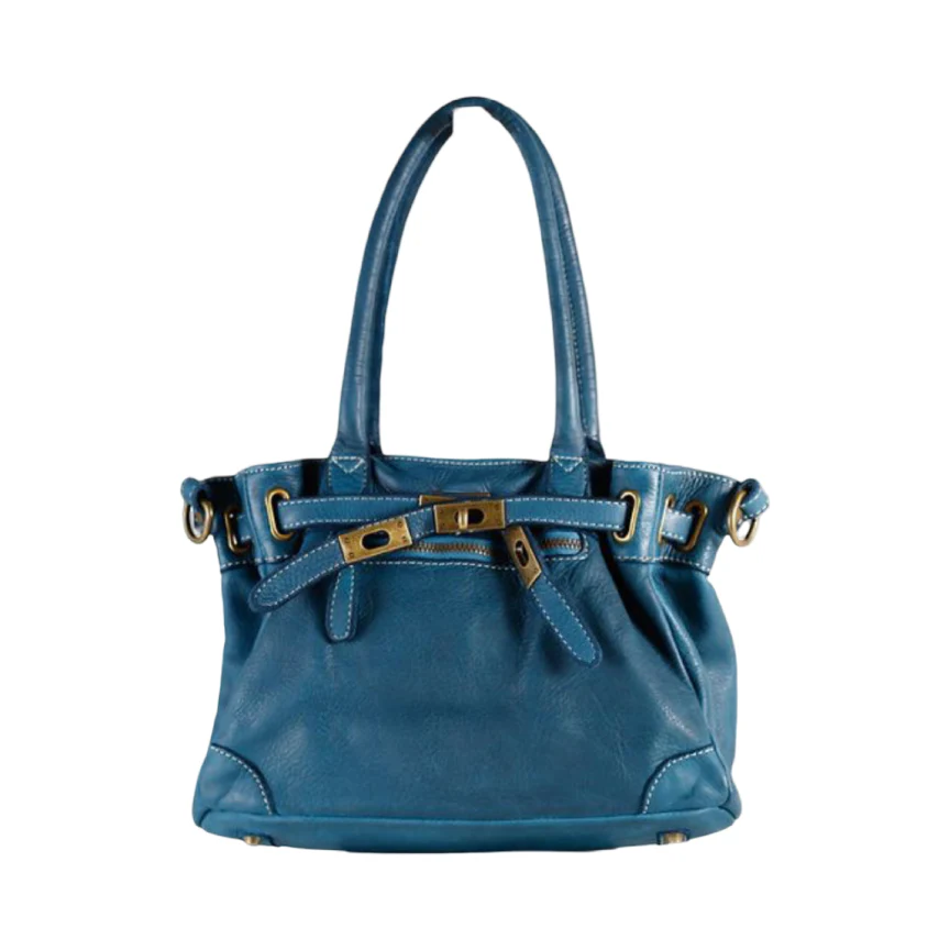 BZNA Bag Mila Petrol Blau vintage Italy Designer Business Damen Handtasche Ledertasche Schultertasche Tasche Leder Shopper Neu – Bild 2