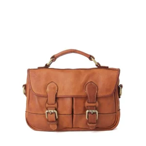 BZNA Aktentasche Enzo Cognac Business Bag Designer Ledertasche Schultertasche