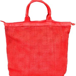 BZNA Bag Roma rot Italy langer abnehmbarer Schultergurt Designer Damen Handtasche Schultertasche Tasche Leder Shopper Neu